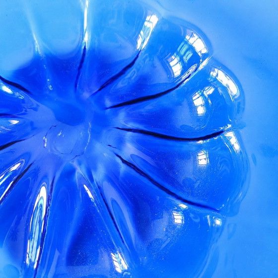 Image 1 of Centre de table vintage de Murano – Verre bleu cobalt soufflé à la bouche, années 1950
