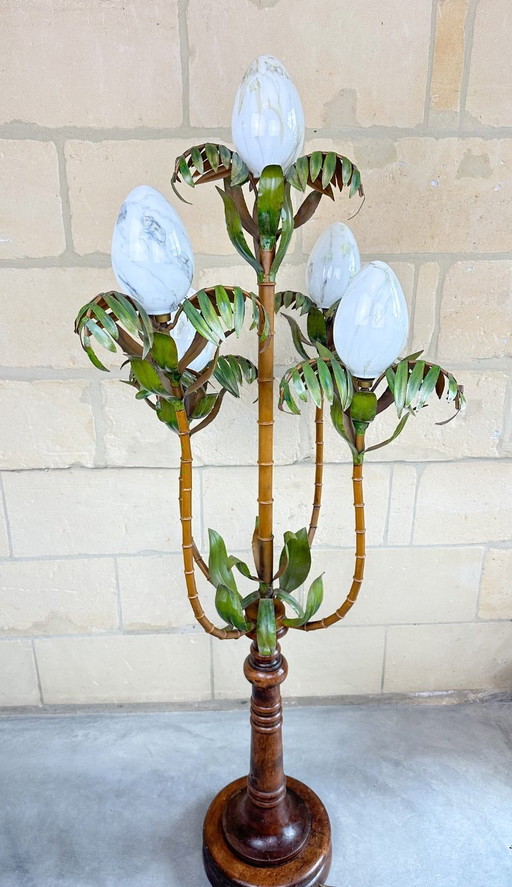 Lampadaire vintage en forme de palmier