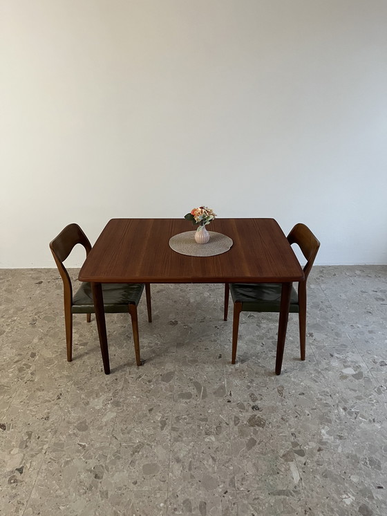 Image 1 of Norwegian mid-century dining table; Gustav Bahus, teak
