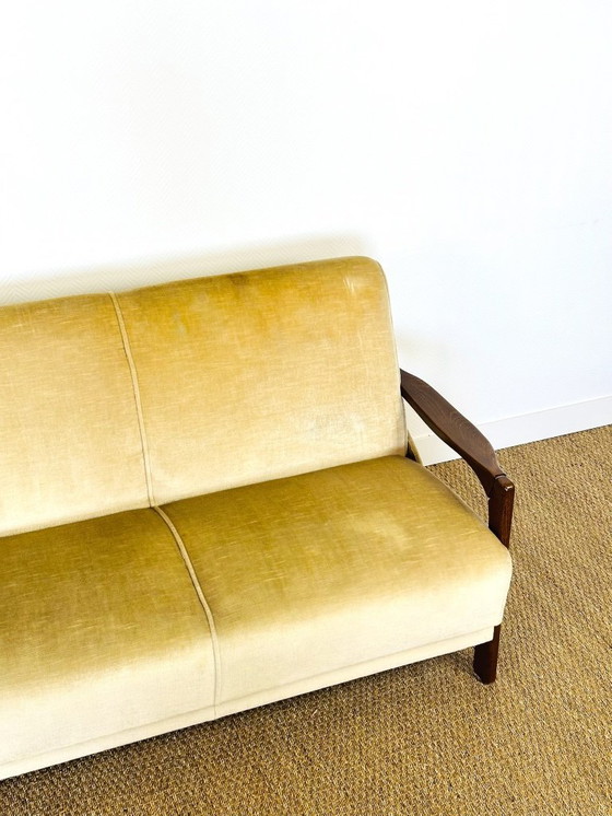 Image 1 of Schlafsofa und skandinavischer Samtsessel, 1960, 2er-Set