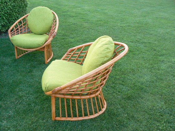 Image 1 of Set di divani Schütz in 5 pezzi vintage in rattan unico, anni '80/'90