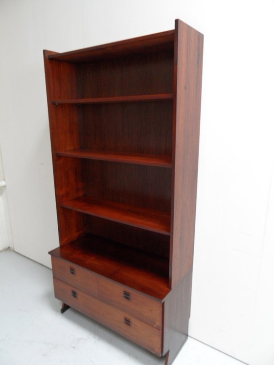 Image 1 of Bibliothèque ouverte de style Mid-Century avec tiroirs