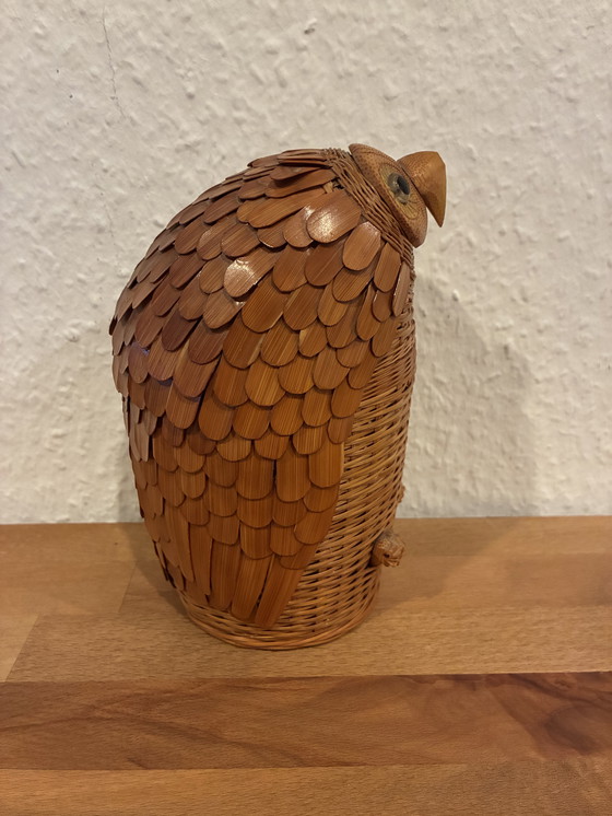 Image 1 of Owls made from rattan and wood