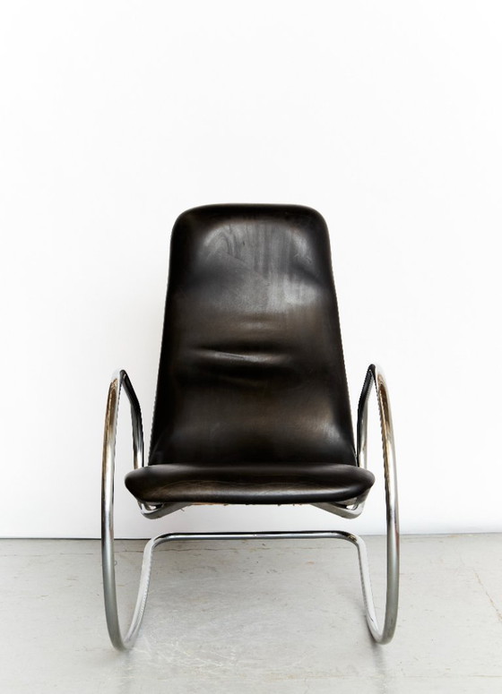 Image 1 of Vintage S826 cantilever rocking chair in chrome by Ulrich Böhme for Thonet, 1970s