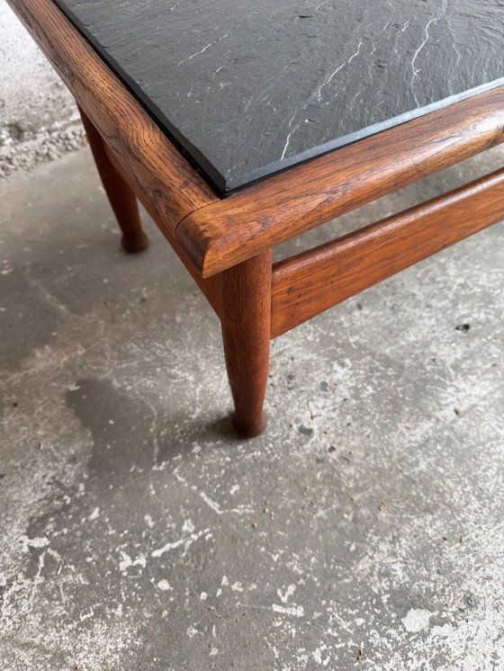 Image 1 of Vintage Oak Coffee Table with Slate Top  