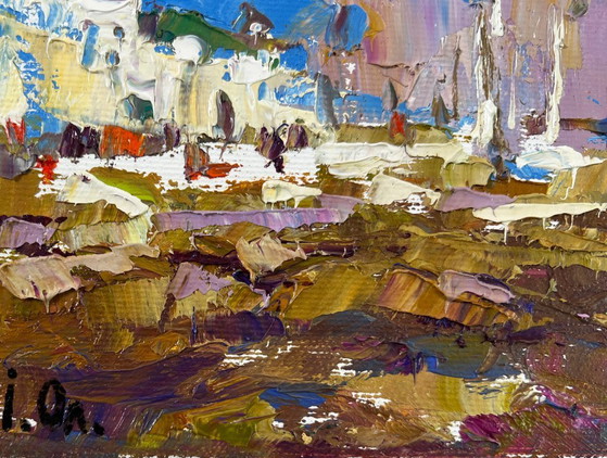 Image 1 of Original Oil Painting City Day Landscape Breath of Spring