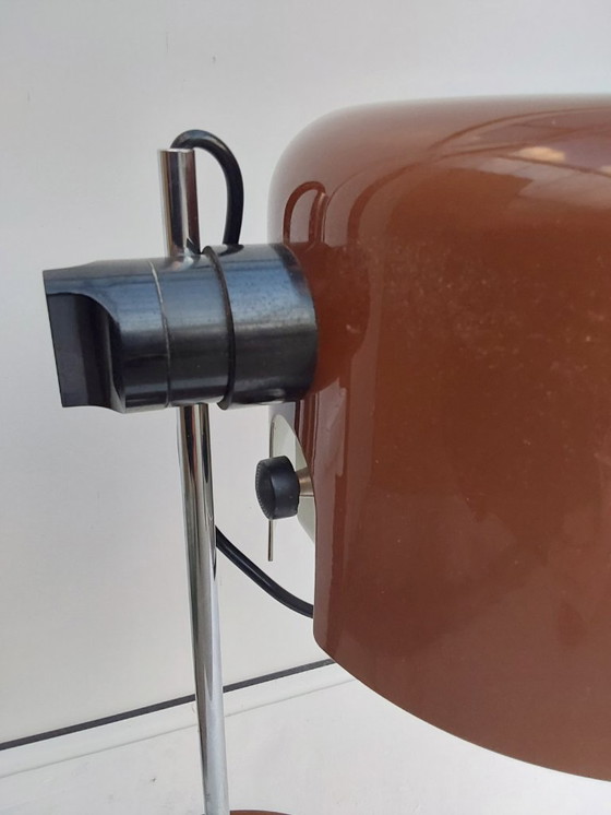 Image 1 of Coupe Joe Colombo 1ère édition lampe à poser marron chocolat O-Luce
