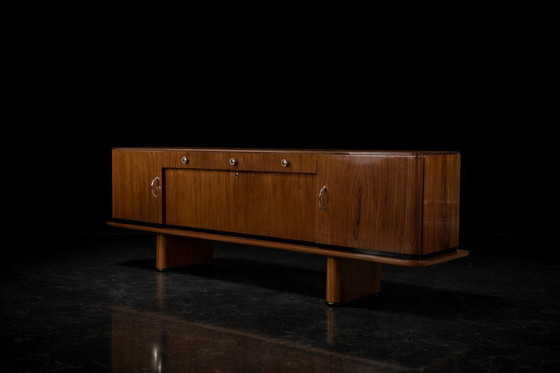 Image 1 of Vintage Rare Large French Art Deco Walnut Buffet, 1920s