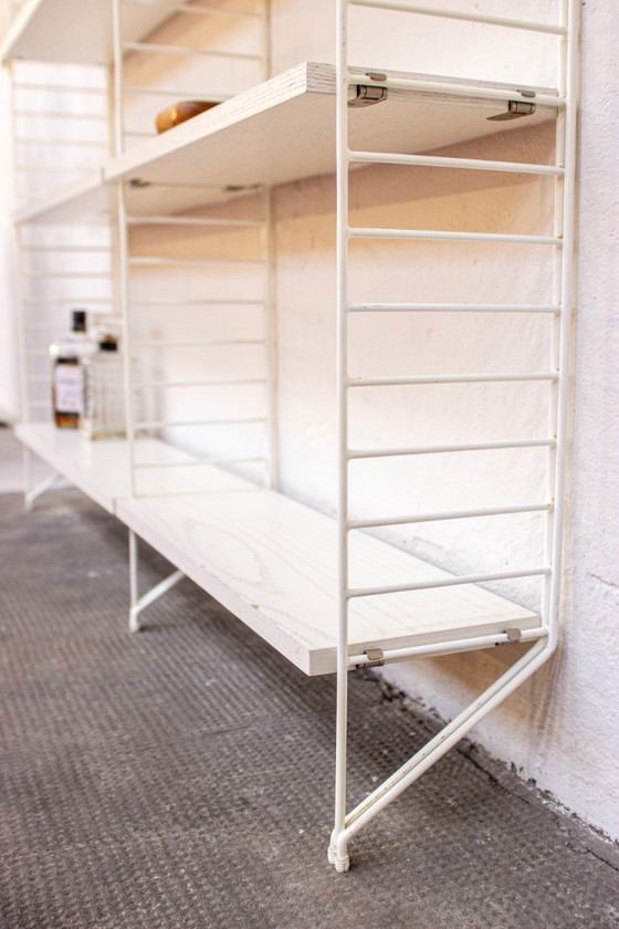 Image 1 of Original Nisse String shelf, vintage mid-century white highboard