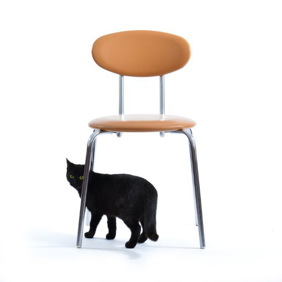 Image 1 of Midcentury Chair By Kovona In Faux Leather And Chrome, Czechoslovakia 1970s