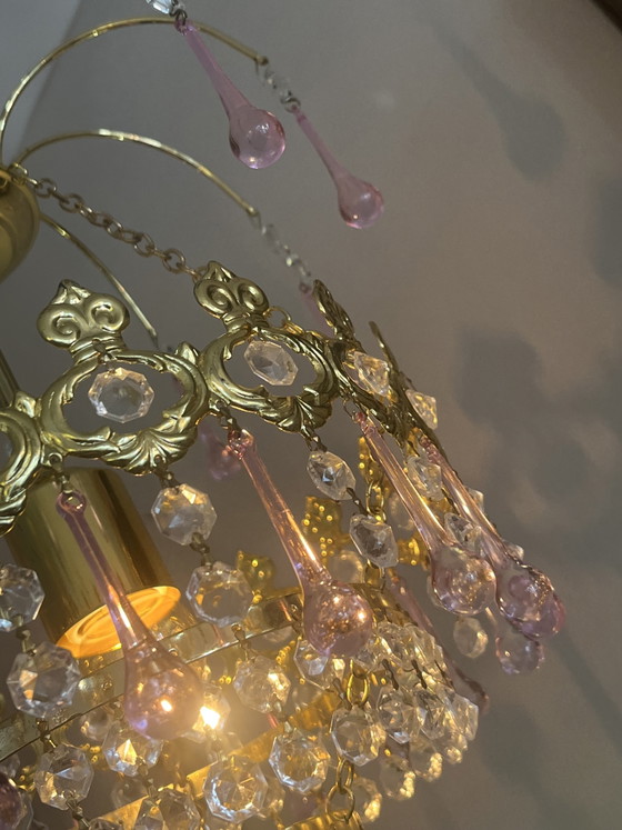 Suspension vintage rose en forme de larme des années 60 de Murano – Lustres, Copper, Crystal (photo 3 of 8)