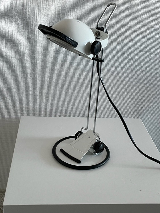 Vintage postmodern desk lamp & wall lamp - Helmet design 80s/90s., Metal, Plastic, Black (photo 3 of 5)