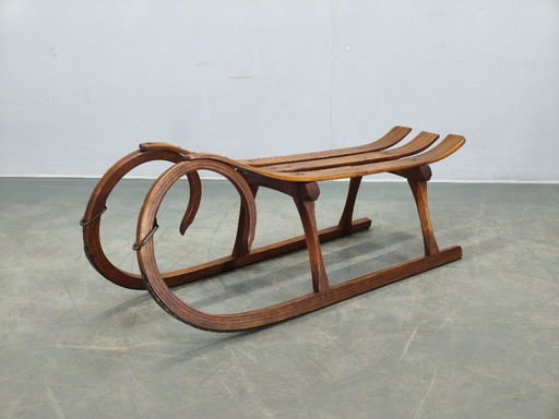 1930s Czech Oak Art Deco Sled