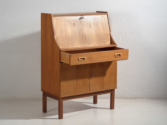 Bureau vintage (c.1960) #47, Bureaux, Bois, Métal, Marron, Scandinavian (photo 15 sur 24)