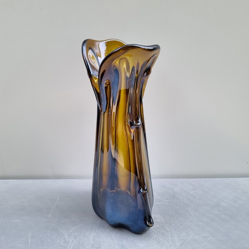 seventies Murano Amber iridescent design vase