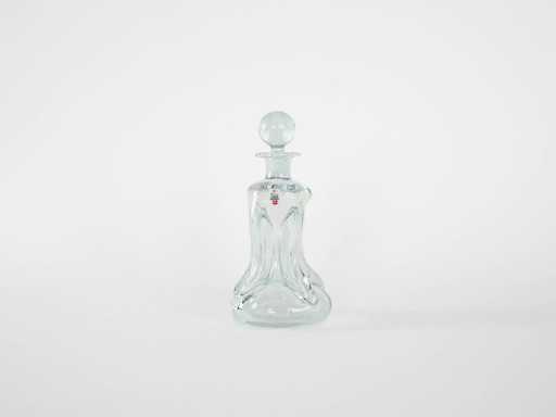 Glass carafe Kluk, Danish design, 1970s, manufactured by Holmegaard