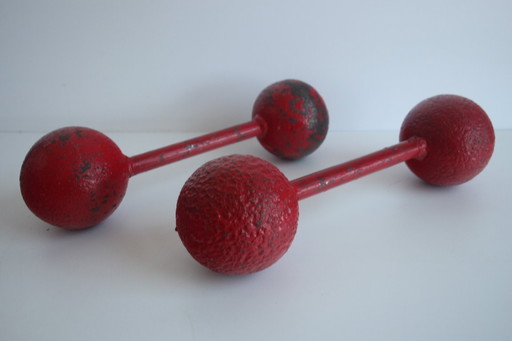 Set of Art deco Double Ball Dumbbells, 1930s.