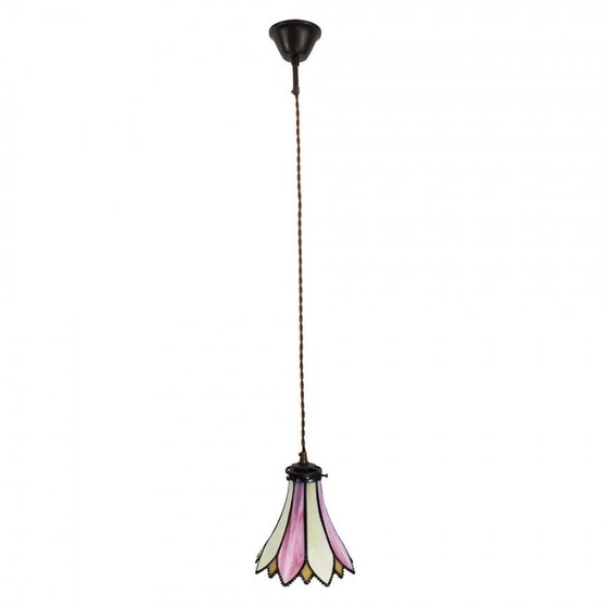Lampada a sospensione Tiffany Lily rosa, Lampade a sospensione, Cristallo, Vetro, Vintage (foto 2 di 5)
