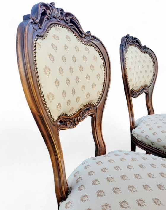 Image 1 of Elegante Franse eetkamerset- Eetkamertafel met 4 stoelen - klassieke Louis XVI stijl