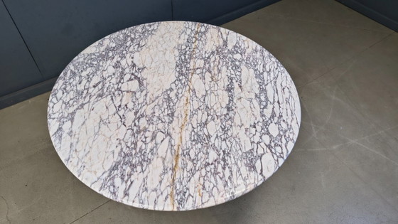 Image 1 of Vintage round marble dining table, 1970s