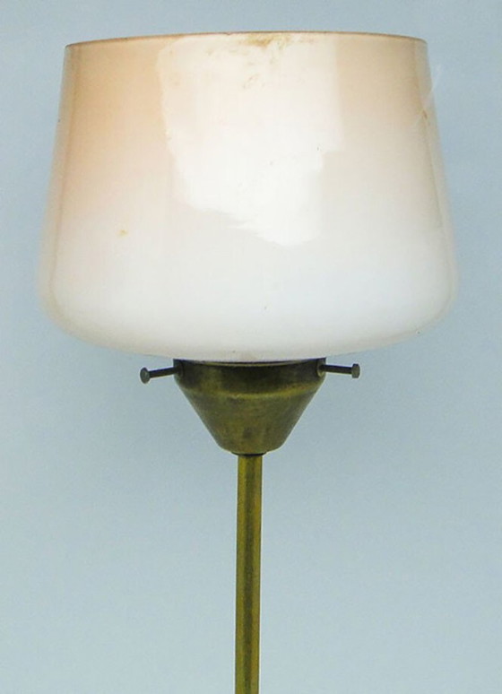 Mid-Century Pendant Lamp in Brass and Glass, 1950s (photo 5 of 7)