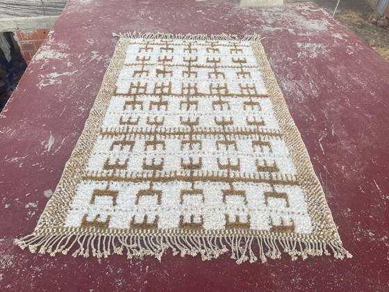 Tappeto berbero marocchino crema e cammello 250x200 cm – motivi geometrici – Tappeti, Lana, Cotone, Bohemian (photo 9 of 10)