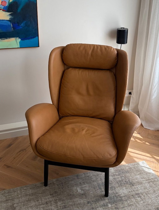 Poltrona Wing di design Ibsen – Flexlux, fauteuils, Leather, Wood