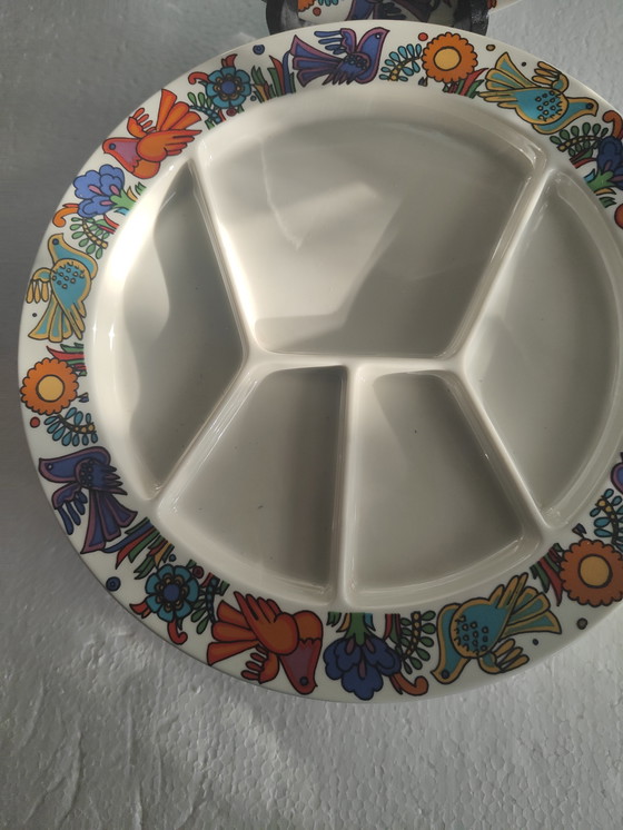 Image 1 of 6 piatti da fonduta in porcellana Acapulco Villeroy &amp; Boch anni '70