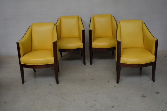 Image 1 of  4 X Art Deco Set mit Kartentisch