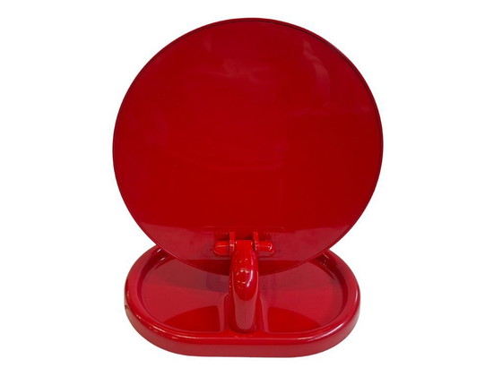 Image 1 of Specchio da Tavolo Vintage Gedy Design - Modello "Sylvie" - Rosso Space Age '70