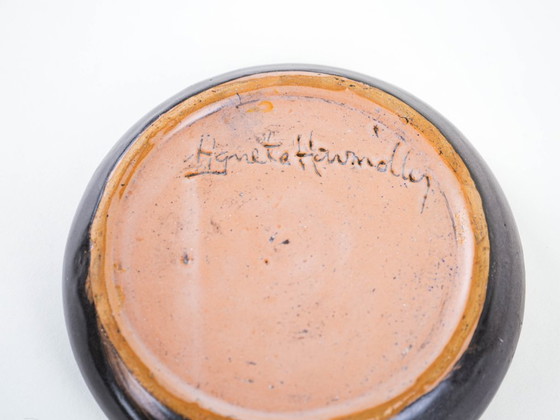 Ciotola in ceramica, design danese, anni '60, prodotta in Danimarca, Ciotole, Nero, Vintage (foto 9 di 10)