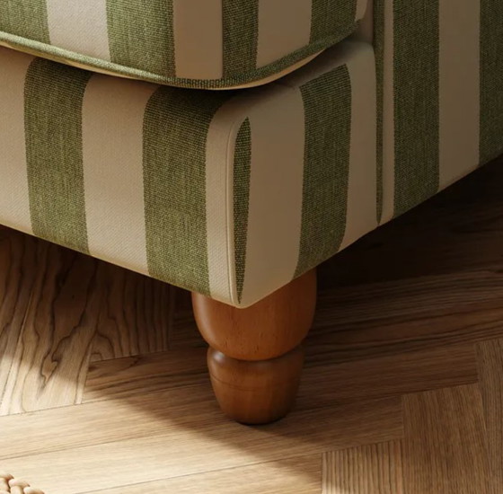 Image 1 of Striped Sofa Bed – Olive Green