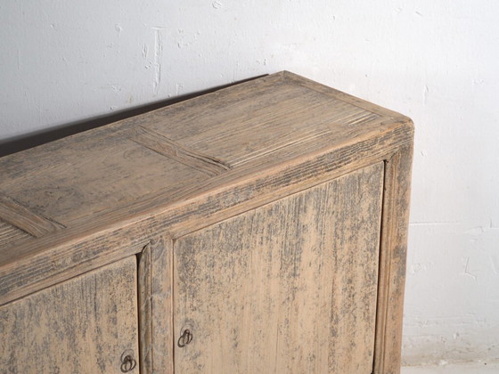 Antique low sideboard in elm with two doors – China, circa 1950 – Sideboard cabinet (photo 10 of 40)