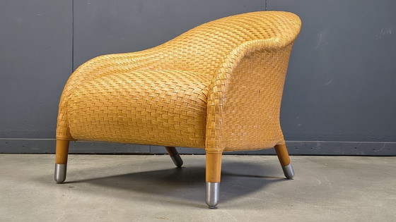 Image 1 of Sillón Antonio Citterio de cuero trenzado, años 80
