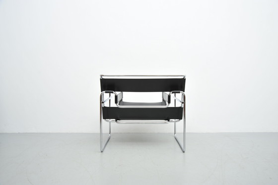 Image 1 of Wassily Armchair B3 Tubular Steel And Leather By Marcel Breuer Bauhaus Design 1925