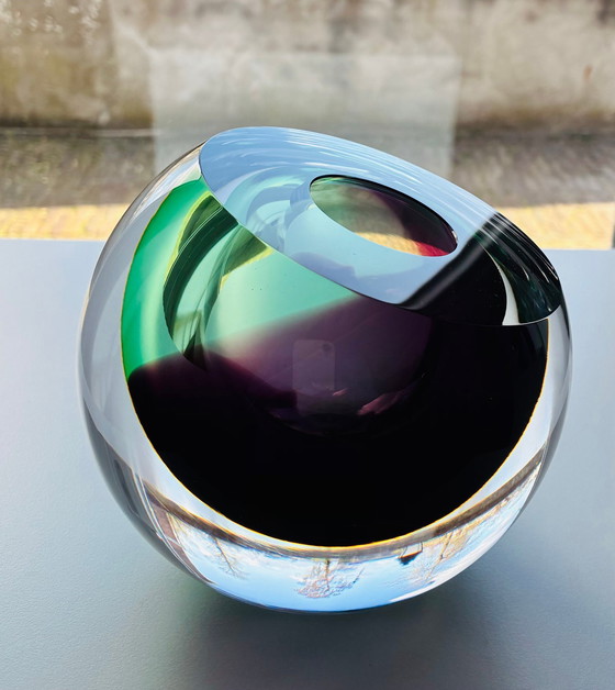 Image 1 of Objet en verre unique « PURPLE » de George Broft