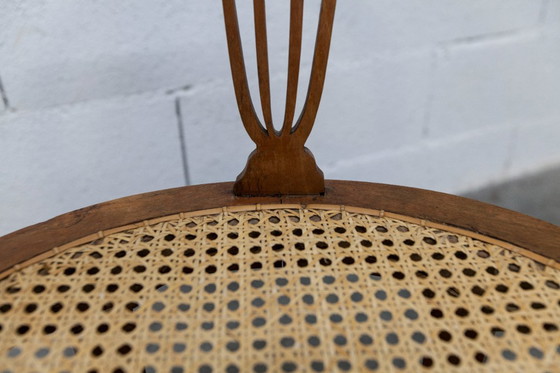 Image 1 of Vintage Louis XVI style chair – Cane seat, lyre-shaped back