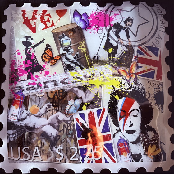 Image 1 of Ad van Hassel (1953) - Sello de lujo artístico - Homenaje a Banksy I