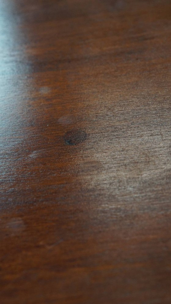 Image 1 of Antique English side/ wine table from the late 19th century with a single piece top
