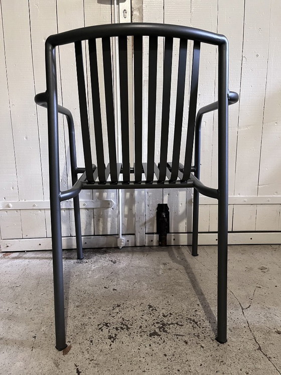 Minimalistische metalen buitenfauteuil – zilver – Tuinstoelen (photo 5 of 5)