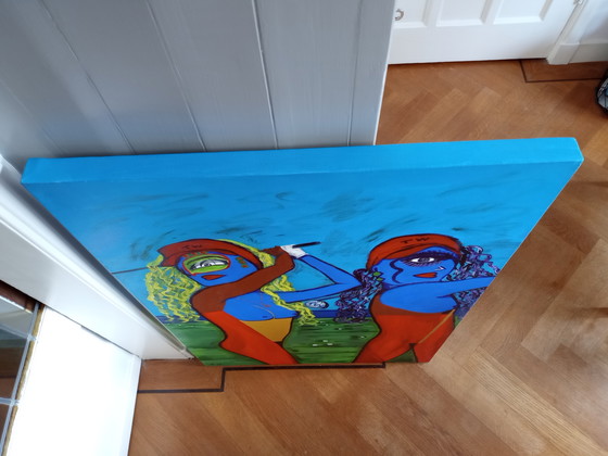 Image 1 of T. van Steenbergen "Playing Golf" 70 x 100 cm