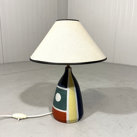 Image 1 of Krösselbach Fayence table lamp by Clare Zänge & Karl-Heinz Löffler 1950's