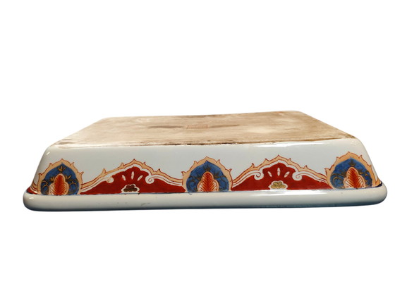 Image 1 of Japanische Imari Porzellanplatte – Handbemalt mit Golddekor – Arita Stil | Japanese Imari Porcelain Plate Hand Painted Gold