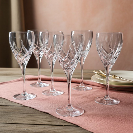Image 1 of Verres à vin rouge en cristal Da Vinci Pistoia - lot de 6 pièces - fabriqués en Italie.