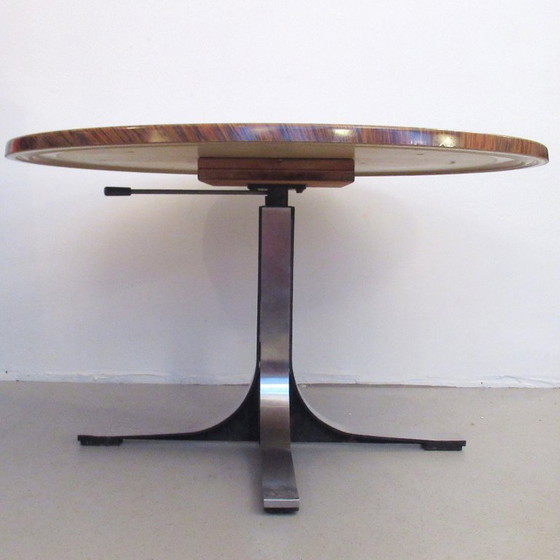 Image 1 of In hoogte verstelbare ronde tafel, jaren 60