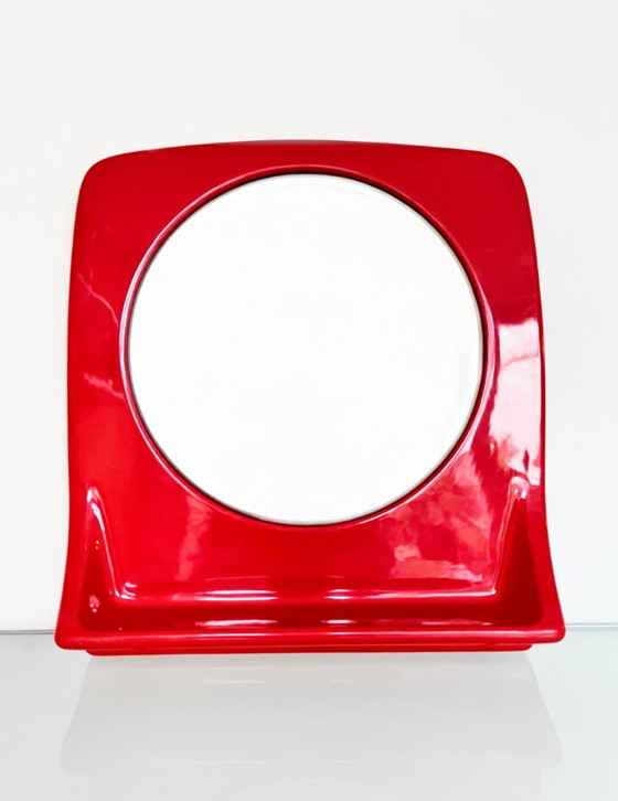 Image 1 of Vintage Italiaanse rode Jorio space age wandspiegel