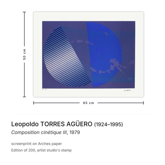Image 1 of Leopoldo TORRES AGÜERO Composition cinétique III Siebdruck 1979