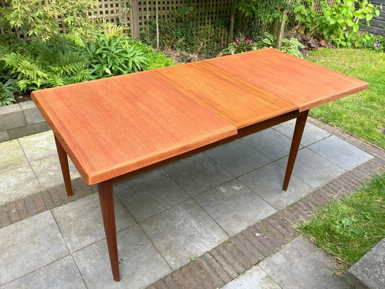 Image 1 of Mesa de comedor danesa extensible de teca de Aage Schmidt-Kristensen para Fritz Hansen