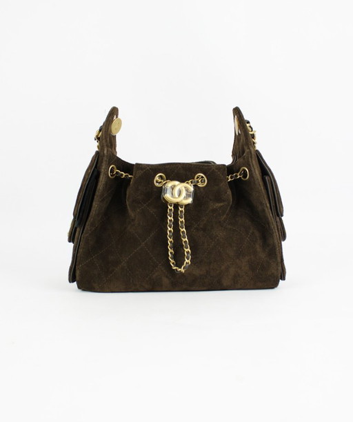 Chanel 25 Mini Bag Brown Suede