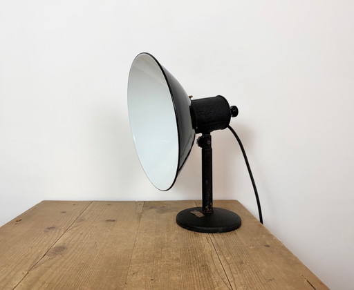 Vintage Industrial Black Enamel Table Lamp from EB, 1950s – tafellampen, Iron (photo 2 of 17)